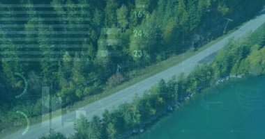 Pasta ve çizelgelerde kayan çizelgelerde araç sürerken modayı gösteren animasyonlar var. Doğa, manzara, veri görselleştirme, analitik, ekolojik, açık hava, sürdürülebilir