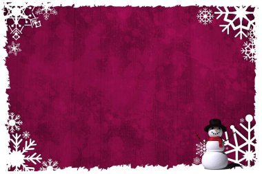 Noel temalı kar Pul çerçeve üzerinde mor