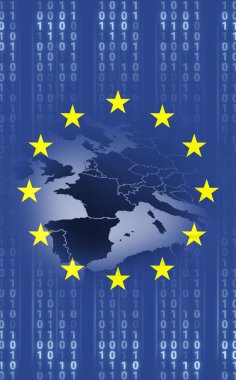 Avrupa Birliği bayrağı ile ikili kodları, yakın çekim