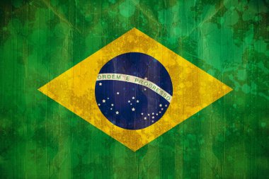 dijital olarak üretilen Brezilya bayrağı grunge etkisi