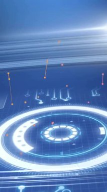 Ekranlarda tarama ve veri işleme alanlarının animasyonu. Küresel finans, iş, bağlantılar, hesaplama ve veri işleme kavramı dijital olarak oluşturulmuş video.