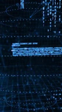 Dünya üzerinde veri işlemenin animasyonu ve kara arkaplan üzerindeki bağlantı ağı. Küresel teknoloji, hesaplama, bağlantılar ve dijital arayüz konsepti dijital olarak oluşturulmuş video.