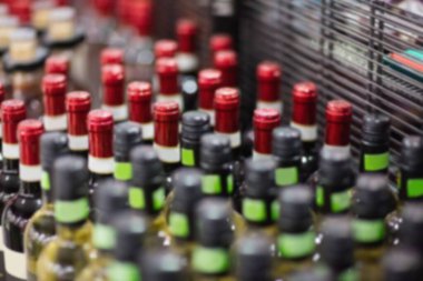 Different types of wine bottle at shop