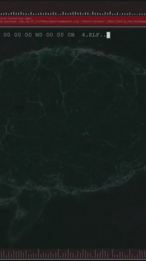 Sayıların animasyonu, bilgisayar dili insan beyni ile terminalde kara arkaplan üzerinde. Dijital olarak üretilmiş, hologram, illüstrasyon, programlama dili, yapay zeka.