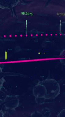 Grafik renkli bir arkaplan üzerindeki renkli verileri, grafikleri ve istatistikleri gösterir.