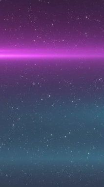 Siyah zemin üzerinde parıldayan yıldızların üzerinde parlayan mor ve mavi ışığın animasyonu. ışık ve hareket kavramı dijital olarak oluşturulmuş video.