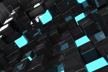 Blue and black tile design