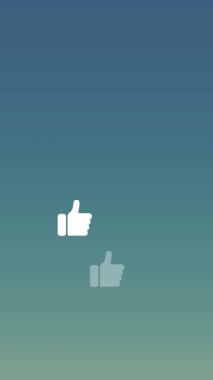 Yeşil arkaplan üzerindeki simgeler gibi başparmak hareketlerinin canlandırılması. Dijital olarak oluşturulmuş küresel sosyal medya, bağlantılar, iletişim, dijital arayüz ve veri işleme kavramı.