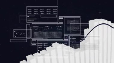 Çizgi izleri veri eğilimleri ve gösterge panelleri eşleştirirken koyu renk branda çubukları sola doğru yükseliyor. Veri, görselleştirme, analitik, arayüz, dijital, metrik, teknoloji