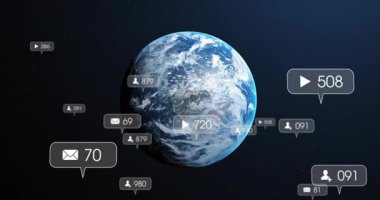 3 boyutlu Dünya 'nın dönüşüyle oyun başlatılıyor. Takip baloncukları ortaya çıkıyor. Ulaşmayı gösteriyor, sonra da kayboluyor. Fütürist, dijital, hareket, teknoloji, boşluk, veri görselleştirme, soyut