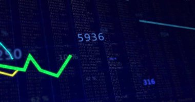 Donanma paneli yeşil çizginin yükseldiğini, suya daldığını ve uçuculuğu canlandırdığını gösteriyor. Finans, analitik, veri görselleştirme, teknoloji, dijital gösterge paneli, pazar eğilimleri, yatırım