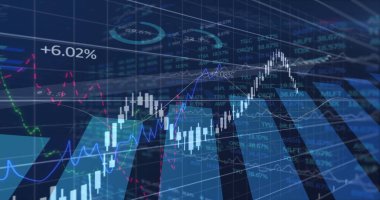 Ticari arayüzde yükselen şamdan grafiği, kalp sembolleri ve veri etiketleriyle gösteriliyor. Finansal, analitik, görselleştirme, yatırım, teknoloji, iş, veri