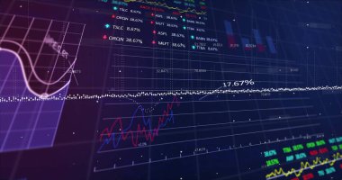 Ekranda beyaz noktalı trend çizgisi yükseliyor, renkli grafikler, kalp sembolleri. Finans, analitik, veri görselleştirme, teknoloji, yatırım, dijital pazar, gösterge paneli