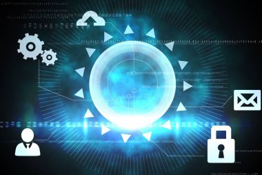 Dijital mavi ve siyah arabirimi menü oluşturulan