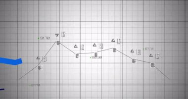 Animasyon başladığında donanma gibi görünen gri eğilim başlar. Cyan çizgileri yükselerek veri kaymalarını görselleştirir. Analizler, veriler, istatistikler, görselleştirme, içgörü, grafik, eğilim