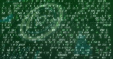 Sanal ekranda parlayan spiral bir hedef. Şebeke hatları 1 'ler ve 1' ler, arızalı objeler. Teknoloji, siber güvenlik, dijital sanat, soyut tasarım, gelecekçilik, veri görselleştirme, siber ağ