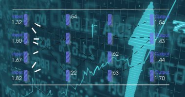 Kesik çizgiler ve turkuaz ok kullanarak, yeşil paneldeki düğümlerden mor giriş çubukları geçiriyoruz. Veri, görselleştirme, analitik, gösterge paneli, grafik, canlandırma, dijital