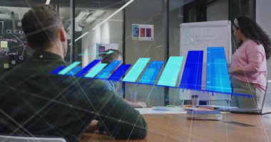 Sunucu yazım metrikleri ve AR çubuğu grafiğinin etkinleştirilmesi iş toplantısı sırasında kaydedilen ilerlemeyi gösteriyor. İşbirliği, yenilik, veri görselleştirme, takım çalışması, modernlik, profesyonel, teknoloji