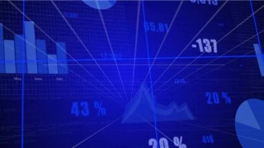 Izgara birleştirme başlangıç çizelgesi güncelleme yüzdeleri grafik titreşimli turta dönüşleri veri kaymalarını gösteriyor. Soyut, teknoloji, dijital, fütüristik, analitik, görselleştirme, gösterge paneli