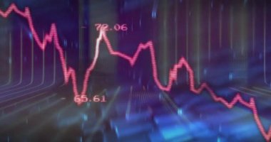 Canlı veri beslemesini görselleştirmek için neon kırmızı tablo açılıyor ve mavi 3D ızgara üzerinde yükseliyor. Dijital görselleştirme, veri analizleri, fütüristik arayüz, yüksek teknoloji tasarımı, hareket grafikleri, finansal eğilim, dalgın ortam