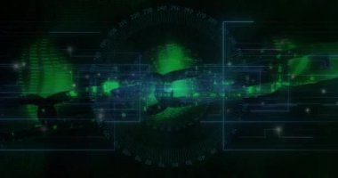 Zincirleme bağlantı, zincir dönüşümlü veri HUD taramasına katılarak engelleme zinciri ağını gösteriyor. Siber güvenlik, dijital, fütüristik, ağ, teknoloji, yenilik, güvenlik