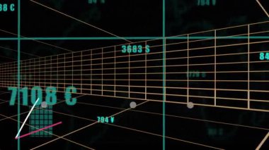 Izgara görünmesi çubukların büyümesine ve çizgilerin çizilmesine, değerlerin görselleştirilmesine, çoklu para birimi eğilimine neden olur. Fütürist, dijital, soyut, analitik, teknoloji, finans, veri