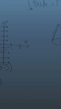Animation of mathematical formulae and data processing. Global science, business, finances, computing and data processing concept digitally generated video.