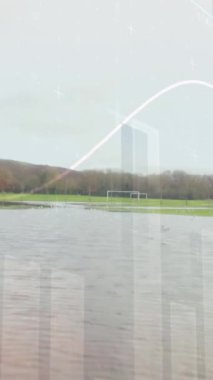 Bataklıklar üzerindeki finansal grafiklerin animasyonu. tarım, finans ve ekonomi konsepti dijital olarak üretilen video.