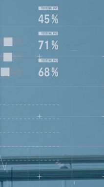 Kafkas erkek doktorun koşması üzerine veri işleme ve diyagramların animasyonu. Teknoloji, tıp ve dijital arayüz kavramı dijital olarak oluşturulmuş video.