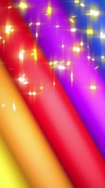Gökkuşağı çizgileri üzerinde konfeti animasyonu ve kusursuz döngü üzerinde hareket eden renkler. Gurur ayı, lgbtq, insan hakları ve eşitlik kavramı dijital olarak oluşturulmuş video.