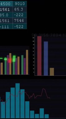 Bilgisayar sunucuları üzerinde dijital veri işleme animasyonu. Dijital olarak oluşturulmuş küresel bağlantılar, hesaplama ve veri işleme kavramı.
