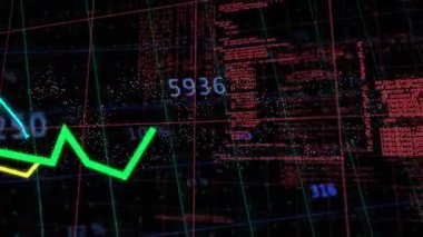 Sol ve yeşil çizgi tırmanışlarından çıkan üç renkli veri izi, veri eğilimlerini görselleştiriyor. Dijital, geleceksel, veri, analitik, teknoloji, soyut, görselleştirme