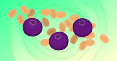 Sahne üç dekore edilmiş mor diski sallıyor, bronz ovalar sürükleniyor, titreşen yeşil bir halka oluşturuyor. Soyut, hareket, ahenk, akıcılık, geometrik, organik, canlı