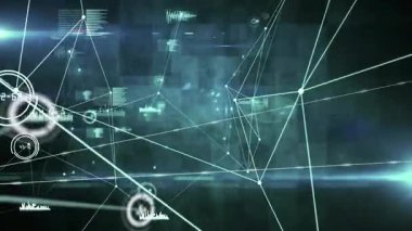 Şebeke etkinleştirmesi üzerine dijital ağ oluşturma düğümleri ve bağlantılar, titreşim ve görselleştirme veri değişimi. Teknoloji, bağlantı, yenilik, siber, fütüristik, veri görselleştirme, dijital arayüz