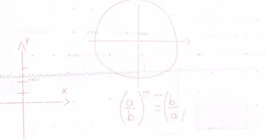 Kırmızı işaret, cebir, üstel ve geometriyi gösteren beyaz tahta üzerinde matematik diyagramları çizmeye başlıyor. Eğitim, akademik, öğretici, geometrik, bilimsel, modern, ayrıntılı