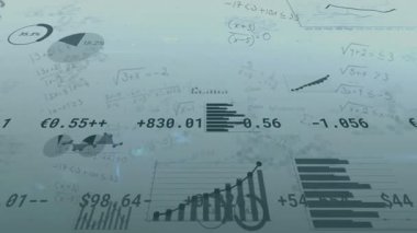 Sayılar azaldıktan sonra, arayüz çubukları ve formüllü tuşlar analitiği gösteriyor. Finans, veri görselleştirme, analitik, teknoloji, dijital arayüz, soyut, fütürist