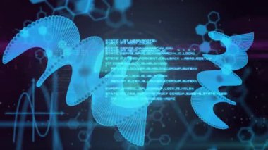 Radyasyon sembolü yeşil yanıp sönerken, titreşim dalga formu şeritleri kaplayan başlangıç kodunu kaydırıyor. Fütürist, dijital, teknoloji, siber güvenlik, bilimsel, soyut, yenilik