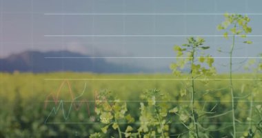 Tarlaları ve dağları olan bir kırsal arazinin dijital bir çizimi. Dijital olarak üretilen küresel covid pandemik konsept.