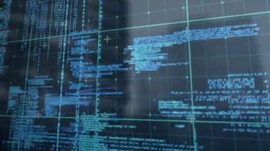 Mavi matris, bir şehirde gökyüzüne karşı binaların dijital animasyonudur. Küresel bağlantılar teknoloji dijital arayüz ve bağlantılar konsepti dijital olarak oluşturulmuş video.