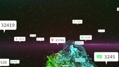 Pin kıvılcımlar saçar çan etiketleri sürüklenen gök mavisi bulutları kafa döndürür dağıtır görselleştirir. Teknoloji, dijital, fütüristik, soyut, görselleştirme, ağ, siber uzay