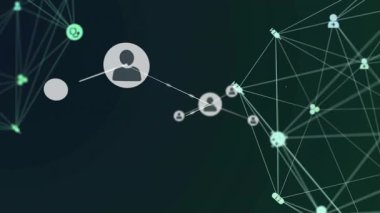 Ağdan çıkan beyaz çizgi büyümeye ve tıbbi simgeler oluşturmaya başlarken kullanıcı simgesi yüzüyor. Teknoloji, bağlantı, veri, ağ, yenilik, dijital, fütürist