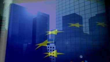 Sola doğru kayan altın yıldızlar başlıyor ve sonra sağa doğru kayarak şafağın ufuk çizgisini ortaya çıkarıyor. Kentsel, ufuk çizgisi, animasyon, hareket, fütüristik, mimari, ilham