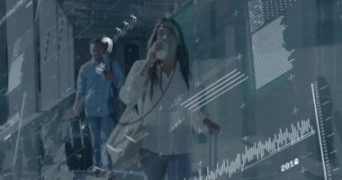 İş ikilisi cam salonda finans çizelgeleri başlatarak piyasaları izlemek için davaları inceliyor. Şirket, seyahat, teknoloji, kentsel, modern, üretkenlik, takım çalışması