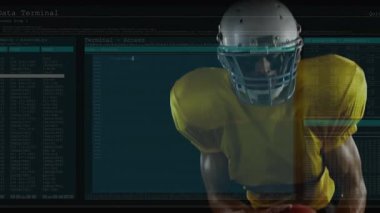 Futbolcunun top sürmesi ölümcül titremeye neden oluyor. Spor teknolojisindeki verilere erişmek için kolu uzatıyor. Sporcu, teknoloji, yenilik, fütürizm, arayüz, hareket, kararlılık