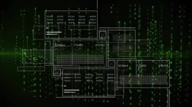 Veri işleme verileri alıp bilgiye dönüştürme eylemidir. Küresel ağ ve bilgisayar arayüzü teknolojisi kavramı.