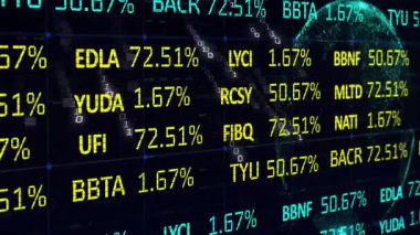 Karanlık şebekede açılıyor, kalp atışları gerçek zamanlı verileri görselleştirirken yüzdeleri güncelliyor. Dijital, geleceksel, veri, teknoloji, finans, hareket, soyut