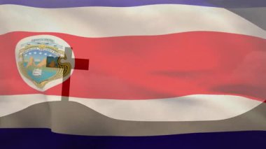 Kosta Rika 'nın haç ve bayrağının animasyonu. Hristiyanlık, inanç ve din kavramı dijital olarak oluşturulmuş video.