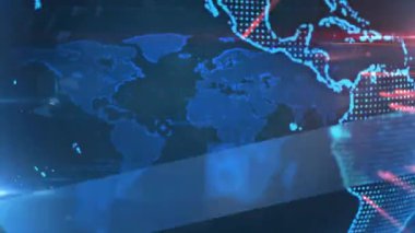 Animation of globe over world map. Global business and digital interface concept digitally generated video.