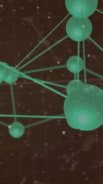 Veri işleme ve siyah arkaplan üzerindeki bağlantıların animasyonu. İş, teknoloji ve dijital arayüz kavramı dijital olarak oluşturuldu.