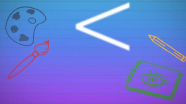 Gradyan başlangıç simgelerinde beyaz inme beliriyor soluyor ve matematik sembolleri füzyon yaratmak için sürükleniyor. Yaratıcı, sanatsal, resimsel, eğitici, canlı, soyut, tasarım